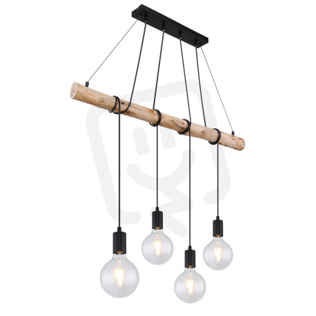 Závěsné svítidlo AUSTON černá 4xE27, max. 60W 230V GLOBO 15439-4
