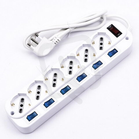 1,5m extension socket with individual sw