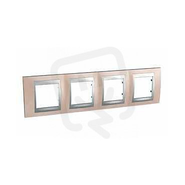 Unica Top rámeček čtyřnásobný Onyx Copper/Aluminium SCHNEIDER MGU66.008.096