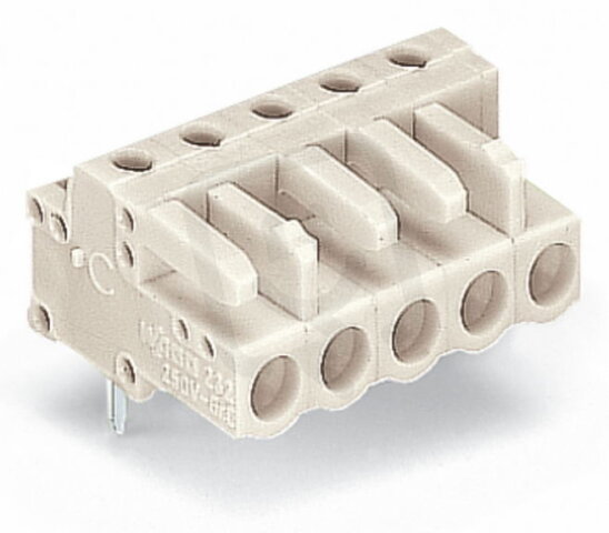 Pružinová svorkovnice THT úhlová 5 mm šedá 14pól. WAGO 722-244