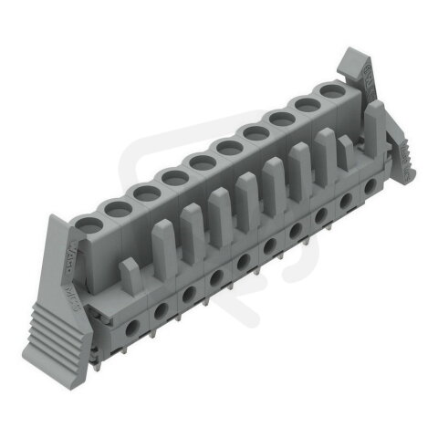 Pružinová svorkovnice THT rovná 5 mm šedá 10pól. WAGO 232-140/039-000