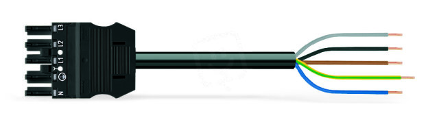 Konektor s připojovacím kabelem Eca černá 5pól. WAGO 771-9995/117-601