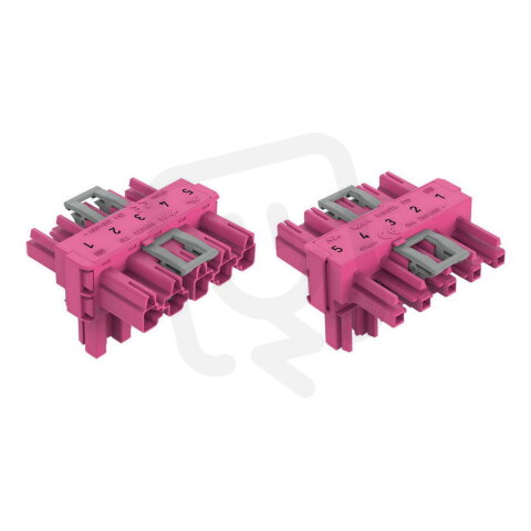 T-rozdělovač 5pól. Kód. B Růžová WAGO 770-1643