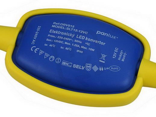 LED DRIVER VODOTĚSNÝ 15W 12V DC PANLUX DRV015