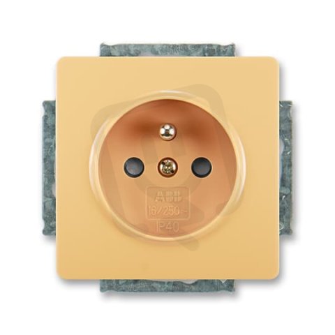 Zásuvka s ochranným kolíkem s clonkami 5518G-A02359 D1 béžová Swing ABB