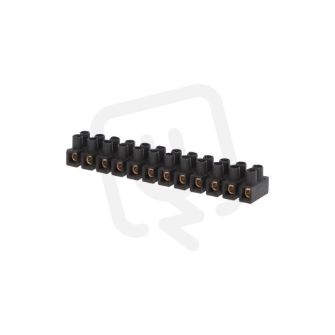 Svorkovnice přístrojová E-KL 0 12x4mm2 T85 PP černá mosazná hranatá 32A/400V