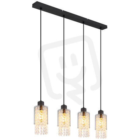Závěsné svítidlo BACKEY černá 4xE27 40W 230V GLOBO 15799-4H