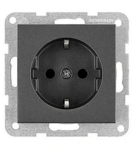 Zásuvka SCHUKO, šroubové svorky, antracit SCHRACK EV111302--