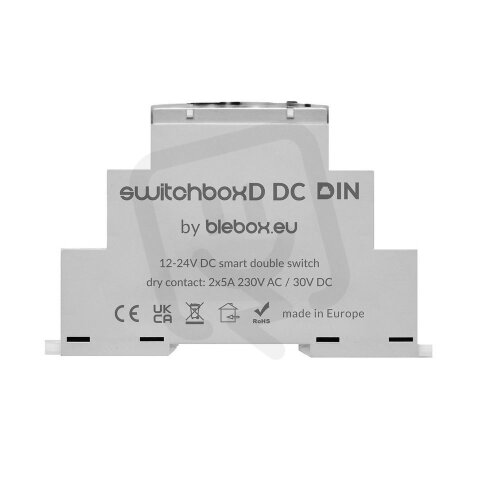 2-kanálové relé na DIN lištu BleBox SWITCHBOXD DC DIN ALUMIA BB0048