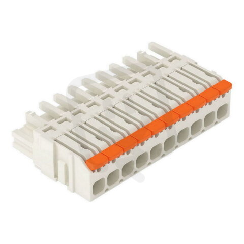 1vodičová pružinová svorkovnice, Páčka, Push-in CAGE CLAMP, Světle šedá