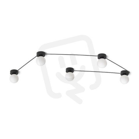VELA V stropní černá opálové sklo 230V G9 5x6W RENDL R14387
