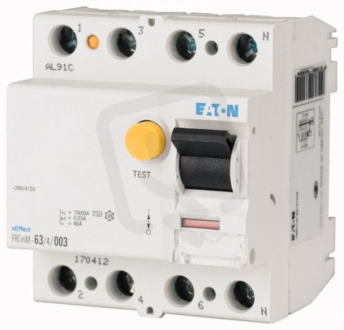 Proudový chránič 10kA FRCmM-40/4/03-S/A 4-pólový 0,3A 40A EATON 170448