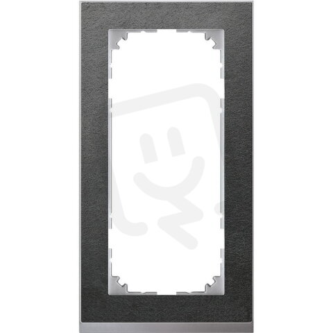 Rámeček, Merten M-Pure Decor, dvojnásobný bez středového můstku, Slate/Aluminium