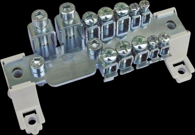 Ekvipotencialní svorkovnice, 4x2,5-10mm2. IP 00 EVP-S