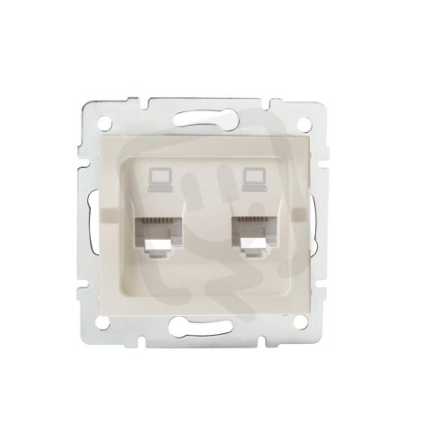 Dvojitá datová zásuvka nezávislá LOG 2xRJ45Cat 5e Jack 25169 Kanlux krémová