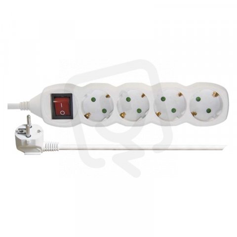 Prodlužovací kabel 5 m 4 zásuvky s vypínačem bílý PVC 1,5mm2 EMOS P1425R