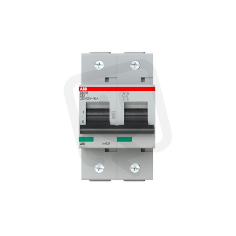 S802B-C63 jistič 2p char. C 63A s klecovou svorkou Icu 16kA ABB 2CCS812001R0634