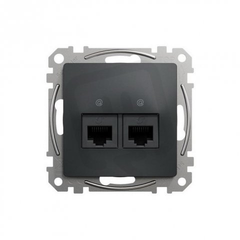 Sedna D/E Datová zásuvka 2xRJ45 kat. 6A UTP, Antracit SCHNEIDER SDD114467