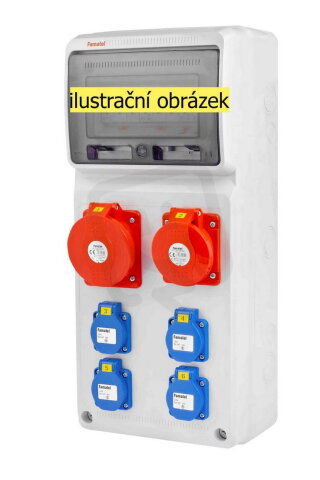 Zásuvková skříň ZSF40002000.0/3951 IP44 jištěná bez chrániče FAMATEL v645-6kA