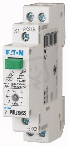 Eaton 276297 Tlačítko se signálkou LED, 2zap. kont., Un=230V AC/DC Z-PUL230/SS