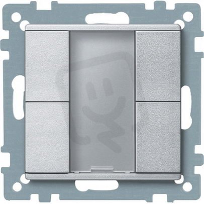 KNX tlač. panel 2-násobný plus, Aluminium, System M SCHNEIDER MTN627660
