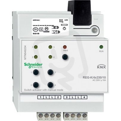 Schneider MTN649204 KNX spínací akční člen REG-K/4x230/10+manuální režim