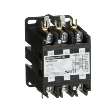 Contactor 60A 3P 30HP 208/240V AC 60 Hz 220V AC 50 Hz SCHNEIDER 8910DPA63V09