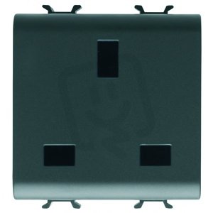 Zásuvka UK 2P+E 13A 2M, černá GEWISS GW12296
