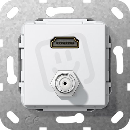 HDMI SAT F-zásuvka Gender changer vložka čistě bílá GIRA 567503