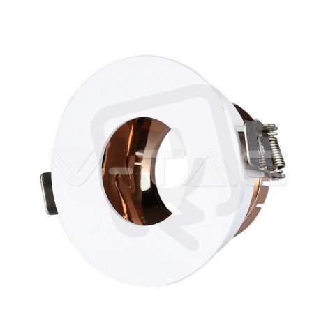 GU10 Fitting White+Rose Gold Round, VT-873 V-TAC SKU3159