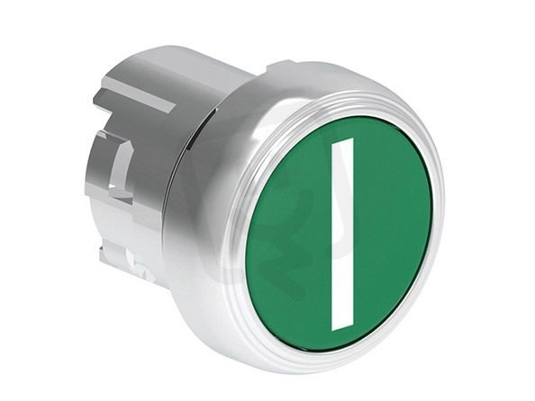 Lovato LPSB1113 Tlačítko s návratem kovové se symboly d22mm lícující I / zelené