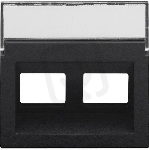Kryt šikmý datazásuvky 2xRJ-BAKELITE PIANO BLACK NIKO 200-65400