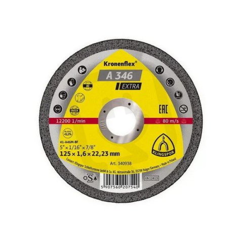 Kotouč řezný 115x1,6 A346 EXTRA OCEL (náhrada za 263247) KLINGSPOR KLI340936