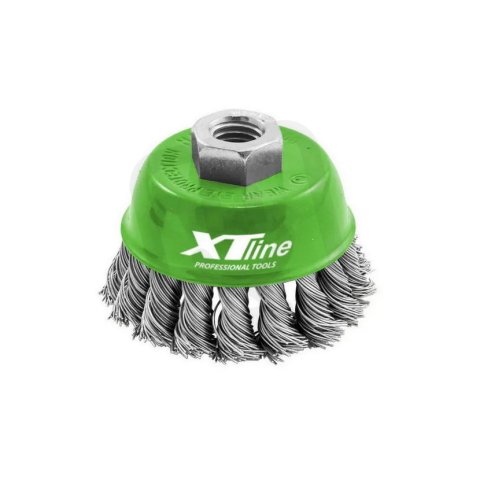 Cup brush  twisted wire, 80 mm stainless XTLINE XT22038