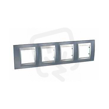 Unica Top Krycí rámeček čtyřnásobný Metal Grey/Aluminium SCHNEIDER MGU66.008.097