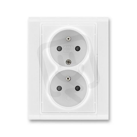 ABB Time 5512F-C02359 03 Zásuvka dvojnásobná chráněná s clonkami