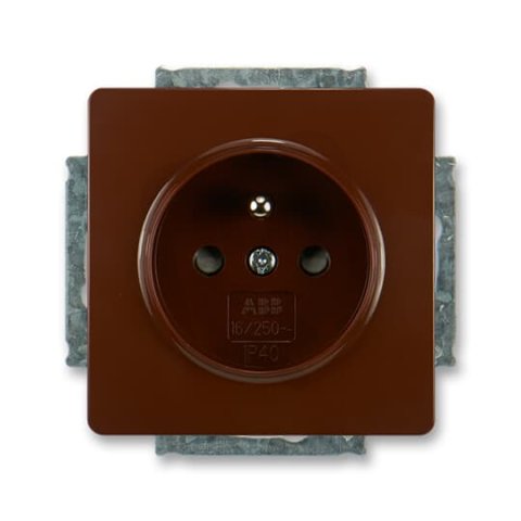 Zásuvka s ochranným kolíkem s clonkami 5518G-A02359 H1 hnědá Swing ABB