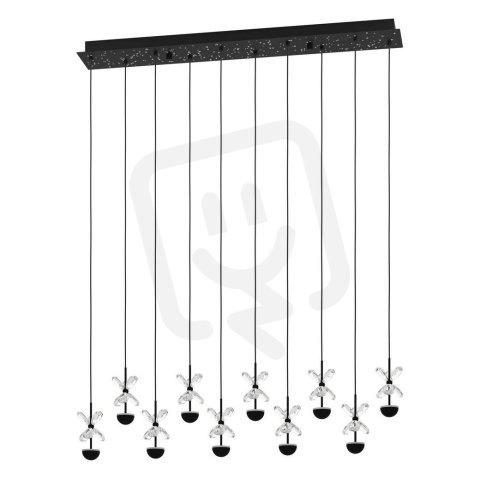 Závěsné svítidlo PIANOPOLI 2 LED černá/kříšťál 10X2,3W EGLO 390278