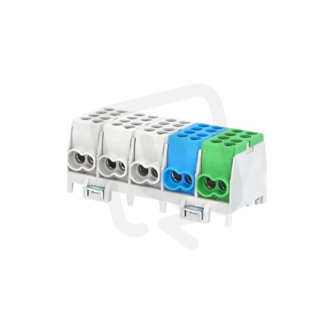 Svorkovnice rozbočovací HLAK 25 5/10 S 100A 5pól. AL/CU IP20 3xŠ/M/Z na DIN