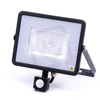 50W LED Sensor Floodlight SAMSUNG CHIP Cut-OFF Function Black Body 6400K VT-50-S