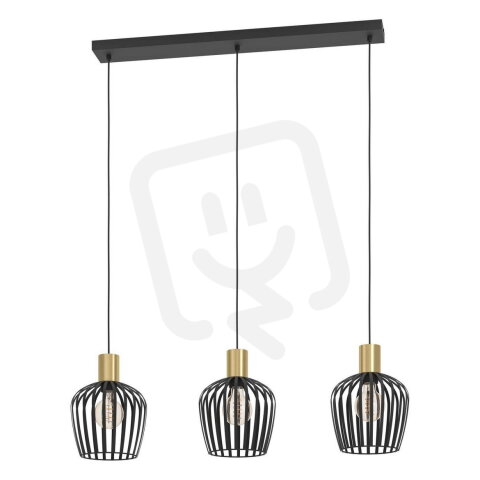 Závěsné svítidlo EMPOLI E27 černá/mosaz 3X40W IP20 EGLO 901037