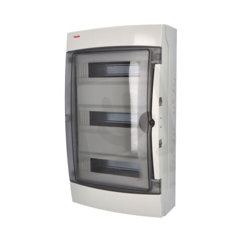 Rozvodnice Acqua 3942-TTB IP65, 42mod., na omítku, průhl. dveře, 565x326x150mm