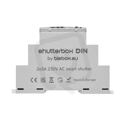 Relé-modul pro dálkové ovládání rolet na DIN lištu BleBox SHUTTERBOX DIN, 230V