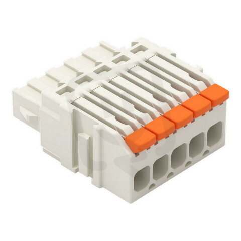 1vodičová pružinová svorkovnice, Páčka, Push-in CAGE CLAMP, Světle šedá