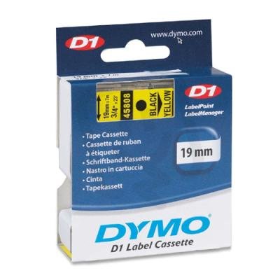 S0720880 45808 DYMO páska D1 plastová 19mm, černý tisk / žlutý podklad, návin 7m