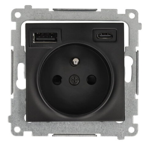 Zásuvka silová 1 násobná typ E s 2 násob