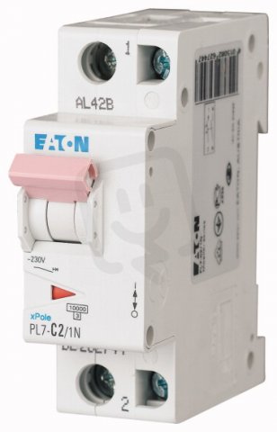 Jistič PL7-C2/1N, char C, 1+N-pólový, 10kA, 2A EATON 262744