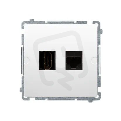 Zásuvka HDMI + počítačová zásuvka RJ45 kat.6, bílá KONTAKT SIMON BMGHRJ45.01/11