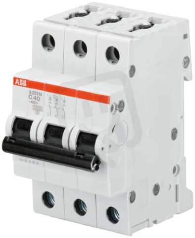 S203M-K2 3 fázový jistič 2 A char. K 10kA ABB 2CDS273001R0277