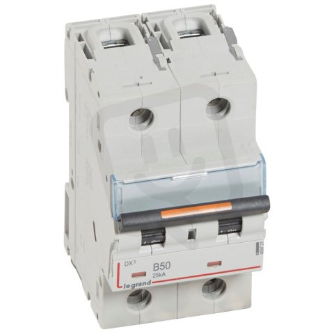 DX3 JISTIČ, 2 PÓLOVÝ, CHAR. B,50A 25KA LEGRAND 409721